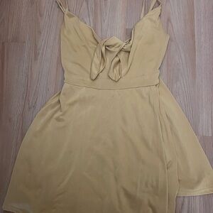 Y2K Yellow Romper with Bow Detail